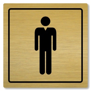 WC muži, 100x100mm, zlatá, Arizona